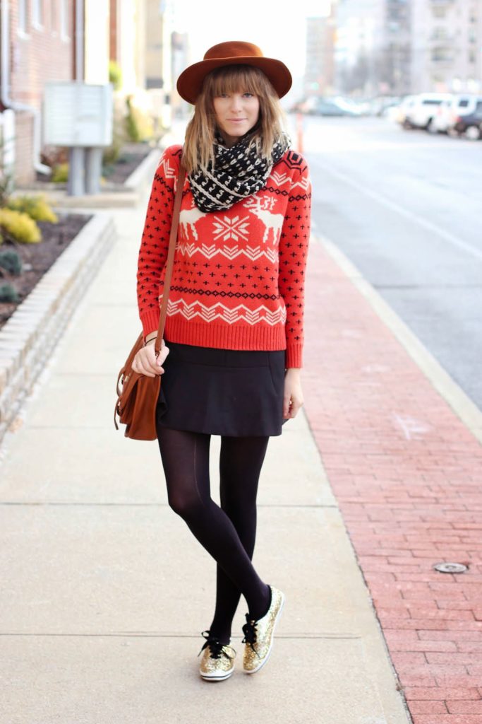 reindeer sweater, kate spade glitter keds, vintage fashion blog, ny vintage blog, nyc vintage blog, fall outfit post