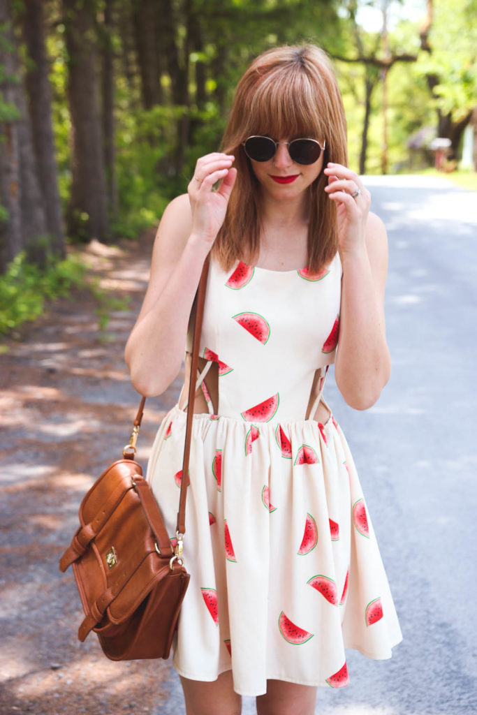 nyc fashion blog, ny fashion blogger, watermelon dress, woodstock ny
