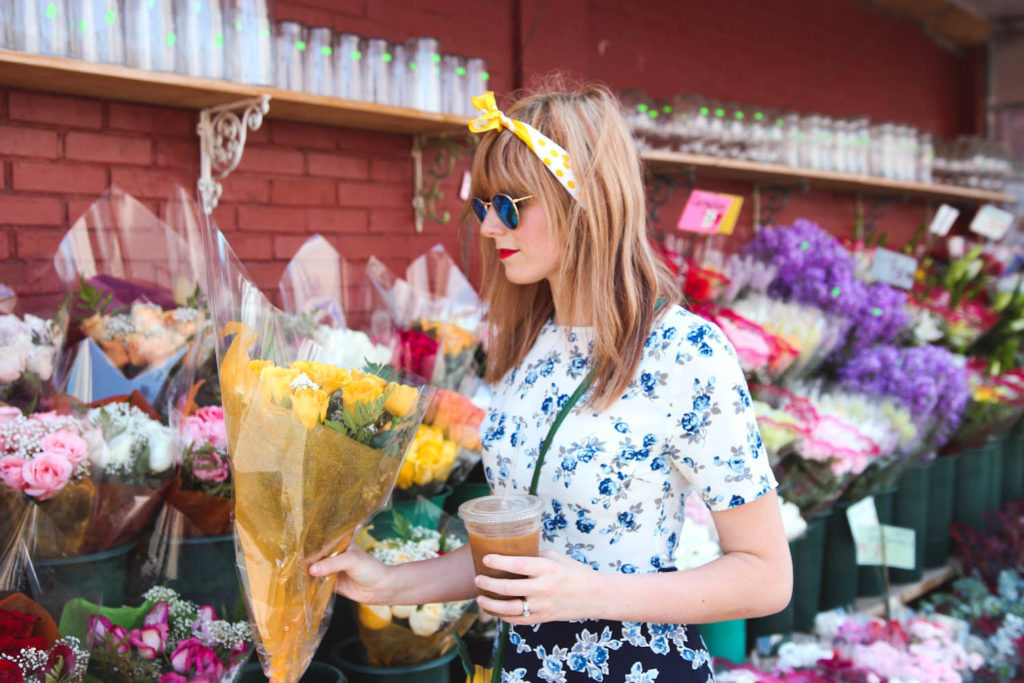 missguided floral dress, ray ban sunglasses, brooklyn ny fashion blog, nyc fashion blog, vintage fashion nyc