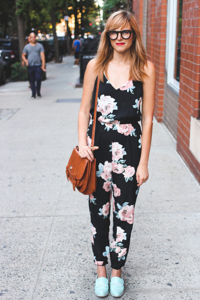floral jumpsuit, nyc fashion blogger, fashion blogger nyc, style blogger, polette glasses