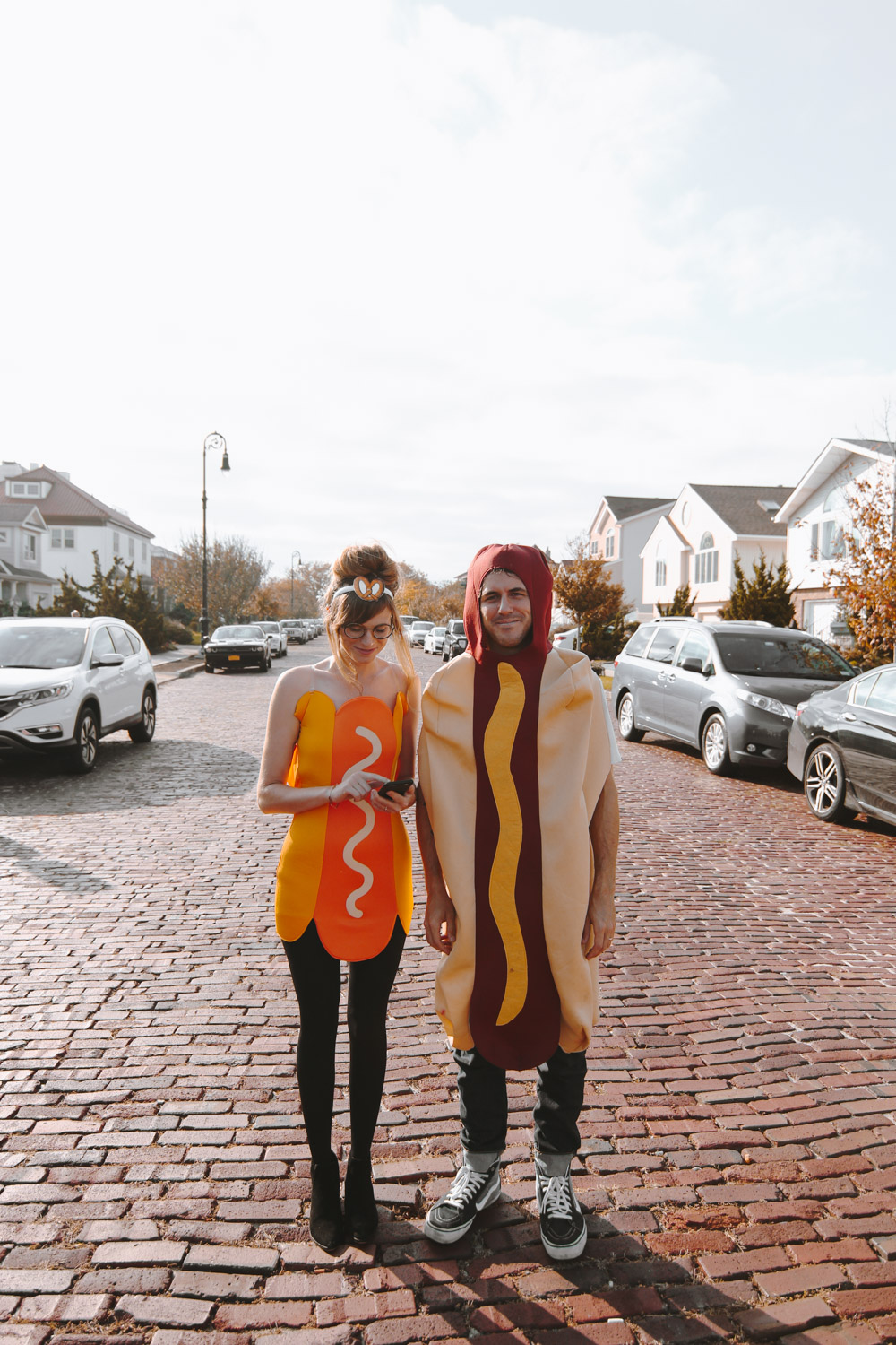 hot dog costume, couples hot dog costume, uber