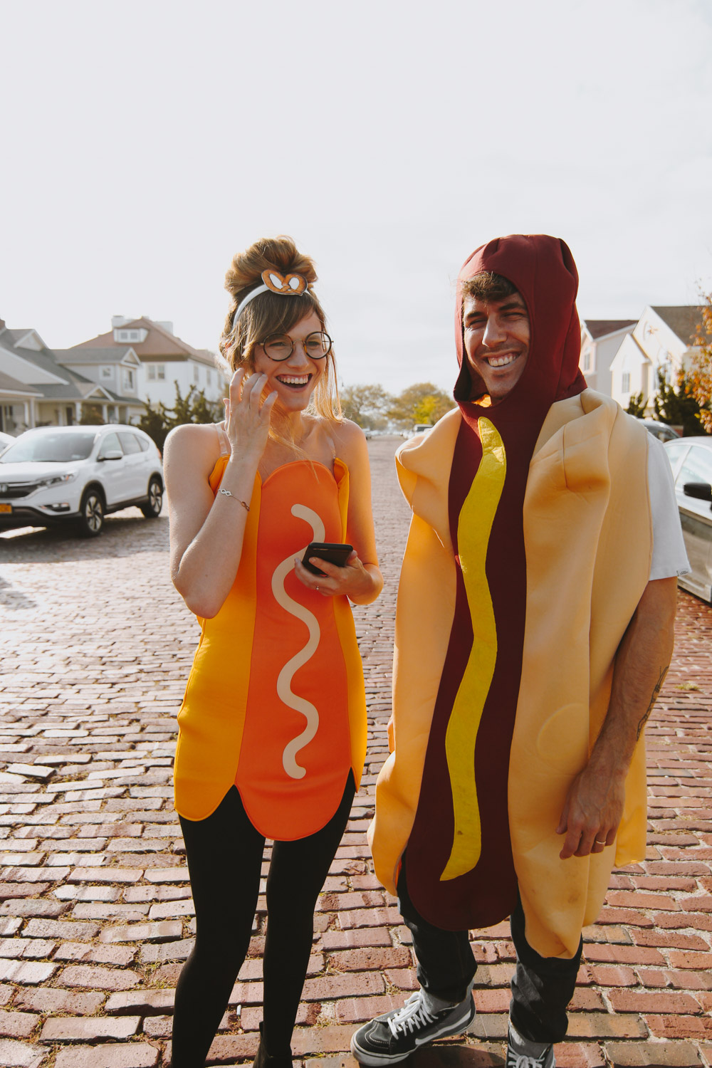 hot dog costume, couples hot dog costume, uber